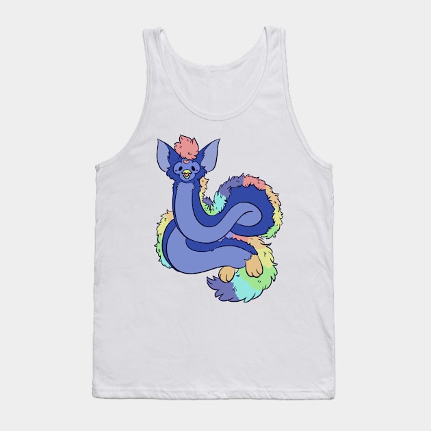 Long Rainbow Furby Tank Top by KowTownArt